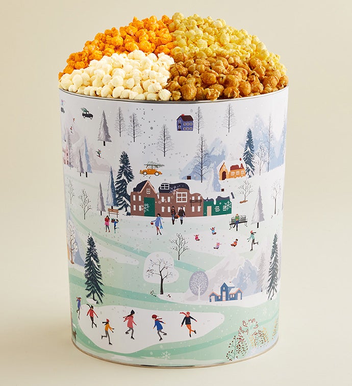 Snowy Merriment Popcorn Tins